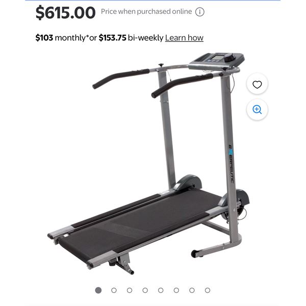 Exerpeutic 100XL High Capacity Magnetic Resistance Manual Treadmill New in Damaged Box (Retail $615)