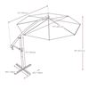 Image 3 : CorLiving 9.5ft Tilting Offset Patio Umbrella with Crank and Cross Base - RV: $140 - (Color Varies)
