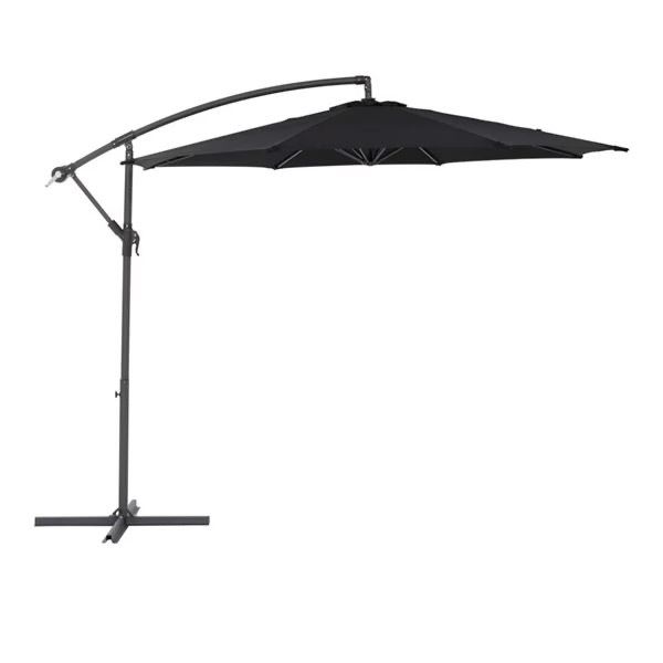 CorLiving 9.5ft Tilting Offset Patio Umbrella with Crank and Cross Base - RV: $140 - (Color Varies)