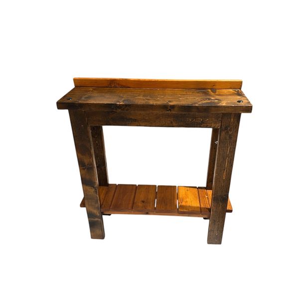 Rustic Wooden Console Table with Shelf (Aprox 36" Wide x 38.5" Tall x 11" Deep)