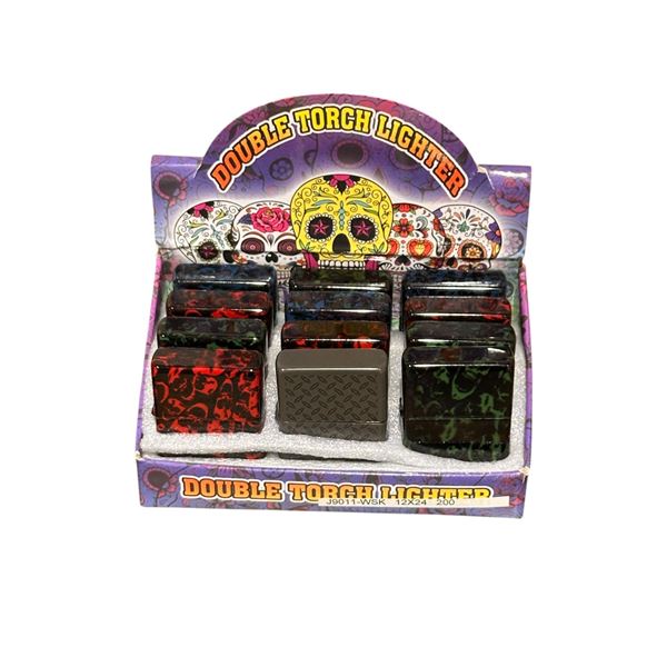 Group of 12 Flip Top Double Torches