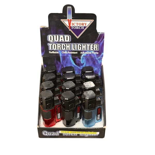 Group of 12 Victory Quad Torch Lighters