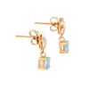Image 2 : Plated 18KT Yellow Gold 1.12ctw Blue Topaz and Diamond Earrings