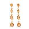 Plated 18KT Yellow Gold and Sterling Silver 5.40ctw Citrine Earrings