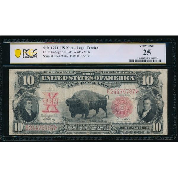 1901 $10 Bison Legal Tender Note PCGS 25