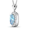 Image 2 : 14KT White Gold 3ctw Aquamarine and Diamond Pendant