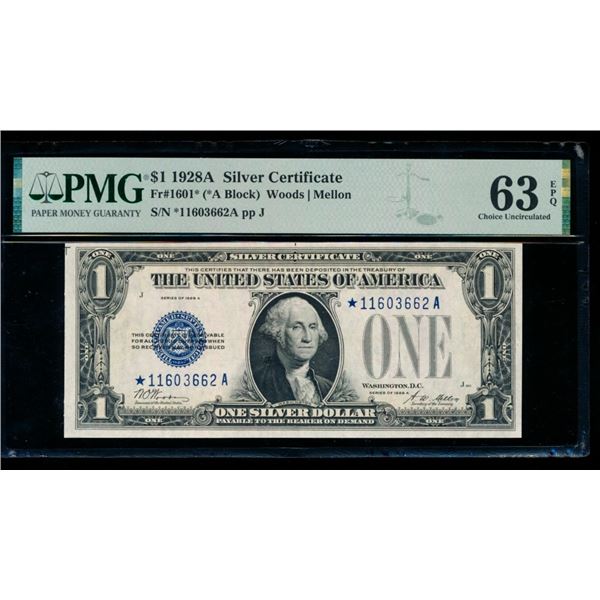 1928A $1 STAR Silver Certificate PMG 63EPQ