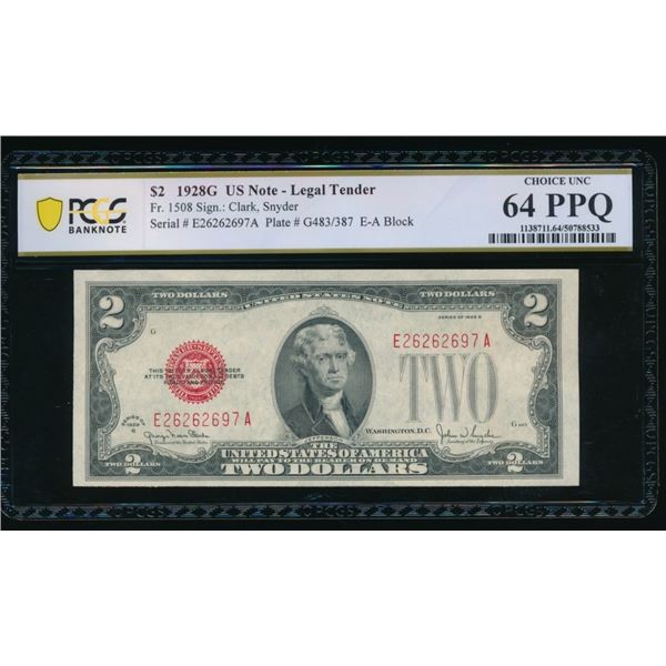 1928G $2 Legal Tender Note PCGS 64PPQ