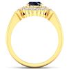 Image 4 : 14KT Yellow Gold 1.3ct Blue Sapphire and Diamond Ring