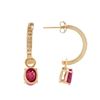 Image 2 : Plated 18KT Yellow Gold and Sterling Silver 3.25ctw Ruby and Diamond Earrings