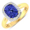 Image 1 : 14KT Yellow Gold 2.02ctw Tanzanite and Diamond Ring