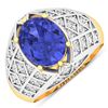Image 1 : 14KT Yellow Gold 2.21ctw Tanzanite and Diamond Ring