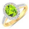 Image 1 : 14KT Yellow Gold 1.6ctw Peridot and Diamond Ring
