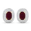 Image 2 : 14KT Yellow Gold 1.7ctw Ruby and Diamond Earrings