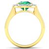 Image 4 : 14KT Yellow Gold 2.5ct Zambian Emerald and Diamond Ring