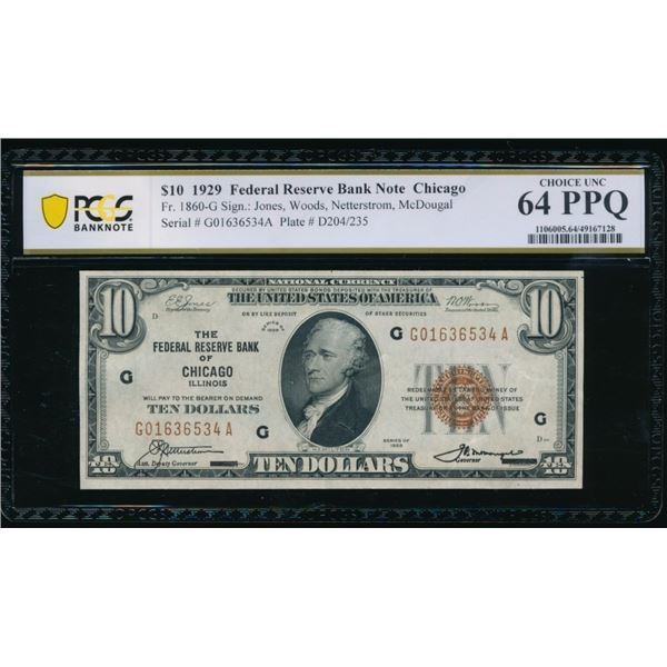 1929 $10 Chicago FRBN PCGS 64PPQ