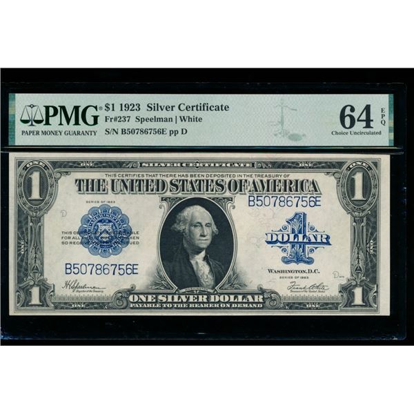 1923 $1 Silver Certificate PMG 64EPQ