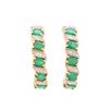 Plated 18KT Yellow Gold and Sterling Silver 2.55ctw Emerald and Diamond Earrings