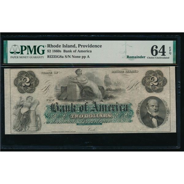 1860's $2 Providence RI Obsolete PMG 64EPQ