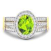 Image 3 : 14KT Yellow Gold 1.6ctw Peridot and Diamond Ring