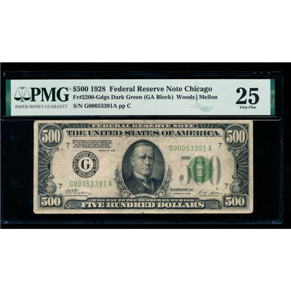 1928 $500 Chicago FRN PMG 25
