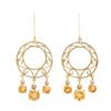 Plated 18KT Yellow Gold and Sterling Silver 3.80ctw Citrine Earrings