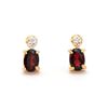 Plated 18KT Yellow Gold 0.82cts Garnets and Diamond Earrings
