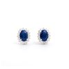 14KT White Gold 2.05ctw Blue Sapphire and Diamond Earrings