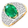 Image 1 : 14KT Yellow Gold 2.03ctw Zambian Emerald and Diamond Ring