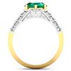 Image 4 : 14KT Yellow Gold 2.03ctw Zambian Emerald and Diamond Ring