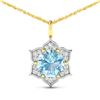 14KT Yellow Gold 1.9ctw Aquamarine and Diamond Pendant
