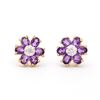 Plated 18KT Yellow Gold 1.92cts Amethyst and Diamond Earrings