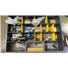 Image 10 : BLUE METAL TOOL BOX WITH CONTENTS. PRO-SET R-134A RETROFIT KIT, PILES OF A/C HOSE COMPONENTS, TEST