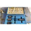 Image 14 : BLUE METAL TOOL BOX WITH CONTENTS. PRO-SET R-134A RETROFIT KIT, PILES OF A/C HOSE COMPONENTS, TEST