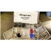 Image 9 : BLUE METAL TOOL BOX WITH CONTENTS. PRO-SET R-134A RETROFIT KIT, PILES OF A/C HOSE COMPONENTS, TEST