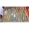 Image 7 : WESTWOOD METAL ROLLING TOOL BOX WITH CONTENTS. 27X42". SCREWDRIVERS, OLFA KNIVES, PRYBARS,
