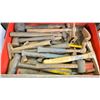 Image 8 : WESTWOOD METAL ROLLING TOOL BOX WITH CONTENTS. 27X42". SCREWDRIVERS, OLFA KNIVES, PRYBARS,