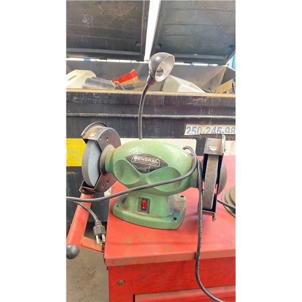 GENERAL BENCH GRINDER WITH LIGHT