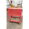 Image 1 : RED METAL ROLLING TOOL BOX/WORK BENCH. 34X21X41"H
