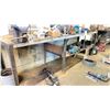 Image 1 : 10'X30" METAL WORK BENCH WITH 8" IRWIN VISE AND 6" BENCH GRINDER