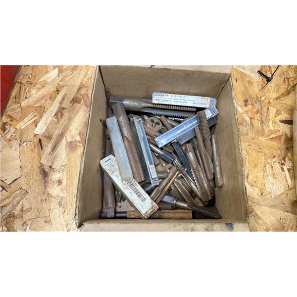 BOX OF ASST TAPS AND DIES