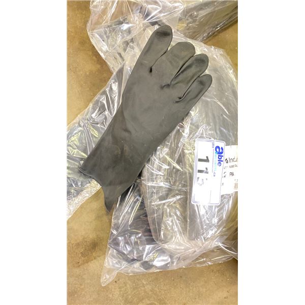 GROUP LOT OF 16 PAIRS OF NEW INDUSTRIAL RUBBER GLOVES