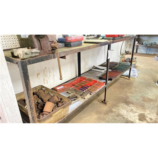 METAL WORK BENCH 8'X26"  WORKBENCH-NO CONTENTS