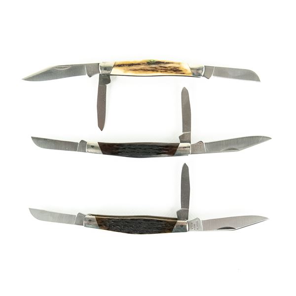 3 Vintage Buck USA Model 303 Pocket Knives