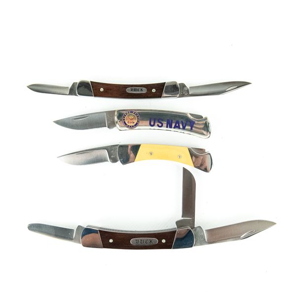 4 Vintage Buck Pocket Knives