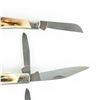 Image 3 : 3 Vintage Buck USA Model 303 Stag Pocket Knives