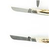 Image 5 : 3 Vintage Buck USA Model 303 Stag Pocket Knives