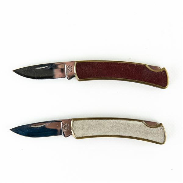 2 Buck 529A Eel Skin Pocket Knives