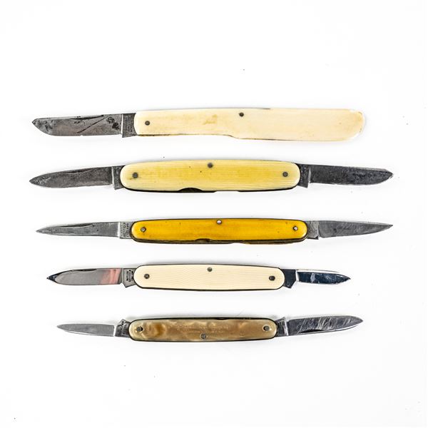 5 Antique English Made Pocket Knives