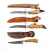 Image 1 : 3 Antique Deer hoof/ Stag Handle Knives
